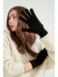 Lucky Bees Rękawiczki w kolorze czarnym rozmiar: onesize. Czarne rękawiczki damskie Lucky Bees, bez wzorów, prążkowane. Za 69.58 zł.
