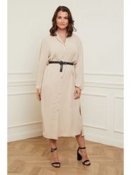 Curvy Lady Sukienka w kolorze beżowym rozmiar: 40/42. Brązowe sukienki damskie Curvy Lady, bez wzorów, ze skóry, klasyczne, bez ramiączek. Za 131.45 zł.