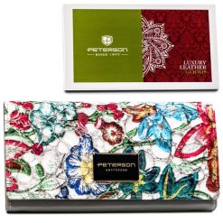 Portfel skórzany Peterson PTN PH22-LFL kolorowy. Portfele damskie Peterson, bez wzorów, ze skóry. Za 84.99 zł.