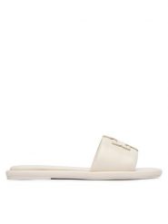 Tory Burch Klapki Double T Sport 79985 Écru. Białe klapki damskie Tory Burch, bez wzorów, ze skóry, bez obcasa, bez zapięcia. Za 1,119.00 zł.