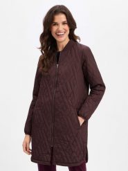 Soyaconcept® Płaszcz pikowany Kobiety lila, XS. Brązowe płaszcze damskie xs, bez wzorów, bez kaptura. Za 449.95 zł.