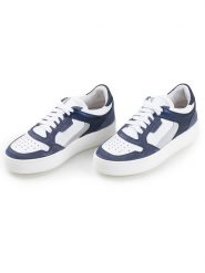 Anna Morellini Skórzane sneakersy "Iseppina" w kolorze biało-niebieskim rozmiar: 37. Białe obuwie sportowe damskie Anna Morellini, bez zapięcia. Za 294.28 zł.