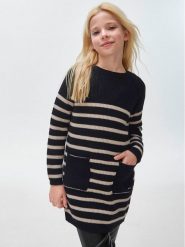 Mayoral Sukienka codzienna 7.959 Czarny Regular Fit. Czarne sukienki dziewczęce Mayoral, bez wzorów, z syntetyku, bez ramiączek, proste. Za 179.99 zł.
