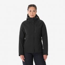 Kurtka turystyczna damska Quechua NH500 3w1. Czarne kurtki damskie QUECHUA, na wiosnę, l, bez wzorów, z materiału, z kapturem. Za 479.99 zł.