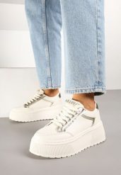 Beżowe Sneakersy na Grubej Podeszwie z Ozdobnymi Przeszyciami Tataniel. Brązowe obuwie sportowe damskie Born2be, z jeansu, bez zapięcia. Za 109.99 zł.