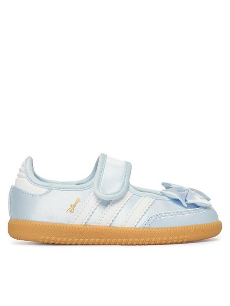 Adidas Baleriny Disney Samba Jane IH1760 Błękitny. Niebieskie baleriny dziewczęce Adidas, bez wzorów, z materiału, bez obcasa, bez zapięcia. Za 215.99 zł.