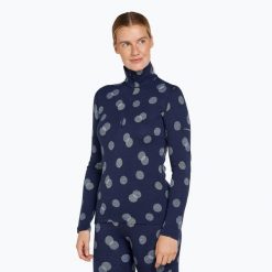 Bluza termoaktywna damska icebreaker Merino 260 Vertex LS Half Z Falling Flakes. Niebieskie bluzy damskie Icebreaker, na zimę, bez wzorów, bez kaptura. Za 469.99 zł.