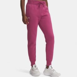 Spodnie Damskie Dresowe Joggery Under Armour Rival Fleece. Czerwone spodnie dresowe damskie Under Armour, bez wzorów, z dresówki. Za 157.40 zł.