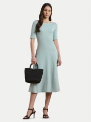LAUREN RALPH LAUREN Sukienka codzienna 250863913015 Błękitny Regular Fit. Niebieskie sukienki damskie Lauren Ralph Lauren, bez wzorów, z bawełny, bez ramiączek. Za 469.99 zł.
