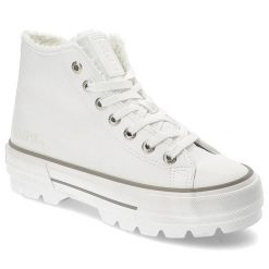Białe Sneakersy Big Star Skórzane Wygodne Buty Damskie. Białe obuwie sportowe damskie Big Star, na zimę, z dresówki, bez zapięcia. Za 149.00 zł.