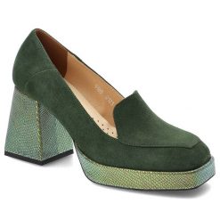 Zielone Półbuty Armodo Damskie Eleganckie Buty. Zielone półbuty damskie Armodo, na wiosnę, z aplikacjami, ze skóry, bez obcasa, na obcasie, bez zapięcia. Za 349.00 zł.