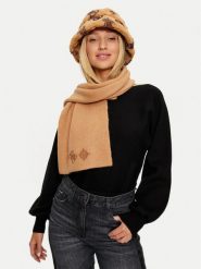 Guess Szal AW5178 POL03 Brązowy. Brązowe szaliki damskie Guess, z aplikacjami, z materiału. Za 269.99 zł.