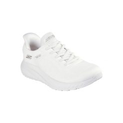 Buty sportowe Sneakersy damskie, Slip-Ins: Sport Squad Chaos - Current Muse. Białe obuwie sportowe casual damskie Skechers, z materiału, trekkingowe. Za 329.99 zł.