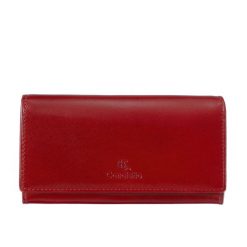 Duży czerwony portfel damski Canaletto ze skóry licowej z RFID – elegancja i bezpieczeństwo PD1602s165 RFID. Czerwone portfele damskie bez wzorów, ze skóry. Za 171.00 zł.