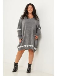 Curvy Lady Sukienka dzianinowa w kolorze szarym rozmiar: 44/46. Szare sukienki damskie Curvy Lady, bez wzorów, z dzianiny, klasyczne, bez ramiączek. Za 78.99 zł.