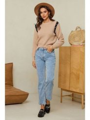 Soft Cashmere Sweter w kolorze jasnobrązowym rozmiar: 34/36. Brązowe swetry klasyczne damskie Soft Cashmere, z kaszmiru, bez kołnierzyka. Za 104.99 zł.