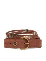 PINKO Pasek Damski Promethea H3 20251 PLT01 104803 A2GK Brązowy. Brązowe paski damskie Pinko, bez wzorów, ze skóry. Za 559.99 zł.