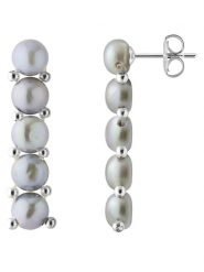 Pearl Addict Srebrne kolczyki-wkrętki z perłami rozmiar: onesize. Szare kolczyki damskie Pearl Addict, z perłą, srebrne. Za 217.99 zł.