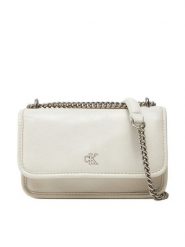 Calvin Klein Jeans Torebka Chain Mini Ew Flap LV04K3085G Écru. Torebki wieczorowe damskie Calvin Klein Jeans, bez wzorów, z jeansu, bez dodatków. Za 279.99 zł.