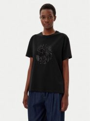 Liu Jo T-Shirt WA5230 JS904 Czarny Regular Fit. Czarne t-shirty damskie Liu Jo, s, bez wzorów, z bawełny, bez kołnierzyka. Za 239.99 zł.