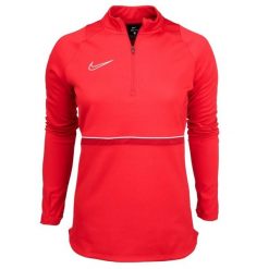 Bluza Damska Academy 21 DriFIT Quarter Zip Drill Top. Czerwone bluzy damskie Nike, bez wzorów, bez kaptura. Za 160.99 zł.