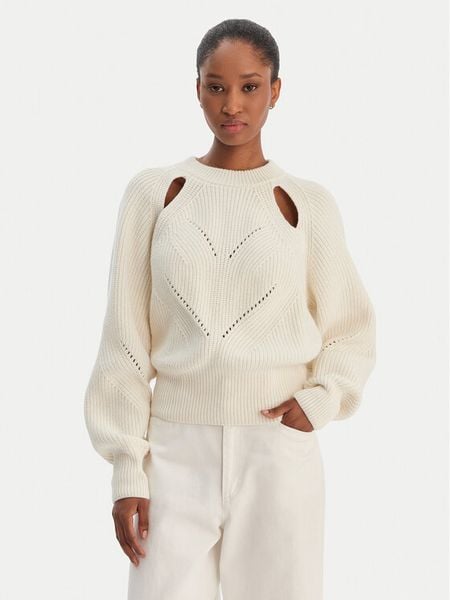 BOSS Sweter Farlant 50554767 Beżowy Relaxed Fit. Brązowe swetry klasyczne damskie Boss, m, z bawełny, bez kołnierzyka. Za 999.99 zł.