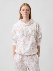 GAP Bluza w kolorze biało-jasnoróżowym rozmiar: M. Białe bluzy damskie GAP, m, bez wzorów, z kapturem. Za 134.95 zł.