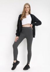 Czarna Bluza z Kapturem Zapinana na Suwak Bran. Czarne bluzy damskie Born2be, l, bez wzorów, z materiału, z kapturem. Za 44.99 zł.