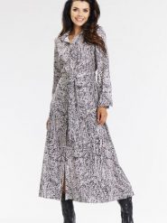 Sukienka Model A665 Black/White Pattern - awama. Białe sukienki damskie Awama, bez wzorów, z elastanu, biznesowe, bez ramiączek. Za 369.96 zł.