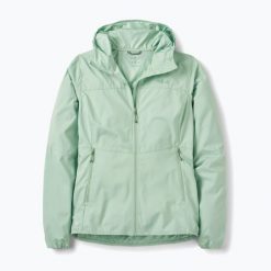 Kurtka przeciwiatrowa damska Rab Windgather Hoody. Zielone kurtki damskie RAB, xs, bez wzorów, z materiału, bez kaptura. Za 369.99 zł.