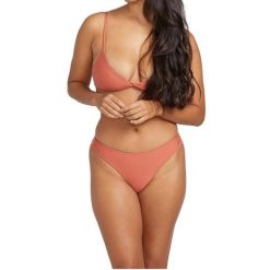 Dół od bikini Volcom Simply Seamless Chekkini. Brązowe bikini Volcom, bez wzorów, z elastanu. W wyprzedaży za 113.55 zł.