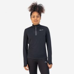 Bluza damska do biegania Rogelli Carina 2.0. Czarne bluzy damskie Rogelli, l, bez wzorów, z materiału, bez kaptura. Za 145.50 zł.
