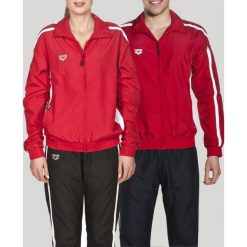 Kurtka ortalionowa wiatrówka unisex Arena Prival. Czerwone kurtki sportowe damskie Arena, bez wzorów, bez kaptura. Za 59.99 zł.