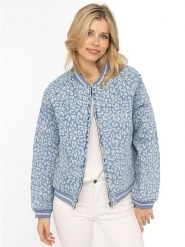 Zwillingsherz Kurtka "Leo Sparkle" w kolorze błękitnym rozmiar: XXL. Niebieskie kurtki damskie Zwillingsherz, xxl, z aplikacjami, z bawełny, bez kaptura. Za 254.95 zł.