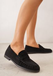 Czarne Marszczone Mokasyny VICES z Wkładką ze Skóry Naturalnej Nerihaneh. Czarne mokasyny damskie Born2be, z jeansu, bez obcasa. Za 89.99 zł.