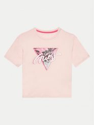 Guess T-Shirt J4GI26 K6YW1 Różowy Regular Fit. Czerwone koszulki i t-shirty dziewczęce Guess, z aplikacjami, z bawełny, bez kołnierzyka, bez ramiączek. Za 129.99 zł.