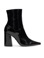 Nine West Botki SAAMEN SJ1453-1 Czarny. Czarne botki damskie Nine West, z materiału, bez obcasa, na słupku, bez zapięcia. Za 259.99 zł.