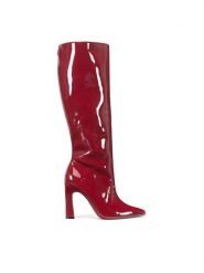 Nine West Kozaki SJ3645-1 Czerwony. Czerwone kozaki damskie Nine West, z materiału, bez obcasa, na słupku, bez zapięcia. Za 319.99 zł.