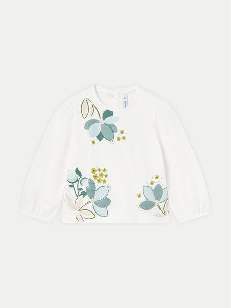 Mayoral Bluzka 2053 Écru Regular Fit. Bluzki i koszule dziewczęce Mayoral, bez wzorów, z bawełny, bez kołnierzyka, bez ramiączek. Za 59.99 zł.