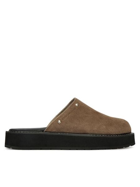 EMU Australia Klapki Maroo W13285 Szary. Szare klapki damskie EMU Australia, bez wzorów, ze skóry, bez obcasa, bez zapięcia. Za 270.99 zł.