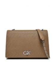 Calvin Klein Torebka Ck Medium Conv Shoulder Bag_Mono K60K613138 Brązowy. Brązowe torebki klasyczne damskie Calvin Klein, ze skóry, bez dodatków. Za 359.99 zł.