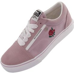 Stylowe Trampki British Knights dla Kobiet w Jasnoróżowym Kolorze. Czerwone trampki damskie BLACK KNIGHT, bez wzorów, z zamszu, bez zapięcia. Za 275.99 zł.