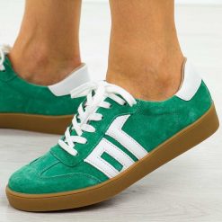 Zielone skórzane półbuty damskie Vinceza 79517. Zielone półbuty damskie VINCEZA, na jesień, bez wzorów, z jeansu, bez obcasa, na płaskiej podeszwie, bez zapięcia. Za 199.00 zł.