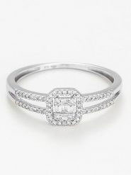 DIAMANTA Złoty pierścionek "Brillants Baguettes" z diamentami rozmiar: 58. Szare pierścionki damskie DIAMANTA, z diamentem, złote. Za 1,739.99 zł.