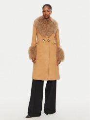 YES LONDON Płaszcz zimowy CD1202/MON/COL Brązowy Regular Fit. Brązowe płaszcze damskie YES LONDON, na zimę, bez wzorów, z syntetyku, bez kaptura. Za 3,419.00 zł.
