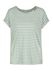 Sublevel Koszulka w kolorze miętowo-białym rozmiar: XXL. Białe bluzki damskie Sublevel, xxl, bez wzorów, z bawełny, bez kołnierzyka, bez ramiączek. Za 61.46 zł.