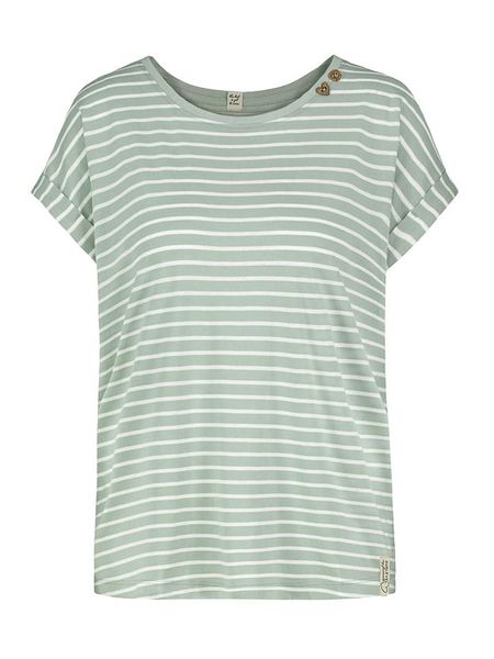 Sublevel Koszulka w kolorze miętowo-białym rozmiar: XXL. Białe bluzki damskie Sublevel, xxl, bez wzorów, z bawełny, bez kołnierzyka, bez ramiączek. Za 61.46 zł.