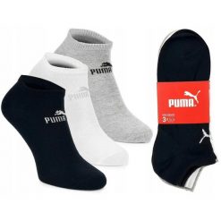 Skarpety 3 pary niskie z bawełną PUMA. Czarne skarpetki damskie Puma, bez wzorów, z bawełny. Za 29.90 zł.