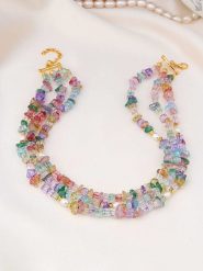 Pierres de Jade Pozłacany naszyjnik z elementami ozdobnymi - dł. 40 cm rozmiar: onesize. Białe naszyjniki damskie Pierres de Jade, z kryształem, pozłacane. Za 113.99 zł.