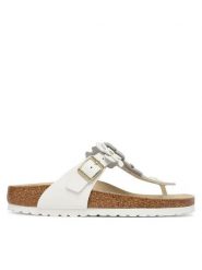 Birkenstock Japonki Gizeh 1026735 Biały. Białe klapki damskie Birkenstock, bez wzorów, ze skóry, bez obcasa, bez zapięcia. Za 599.99 zł.